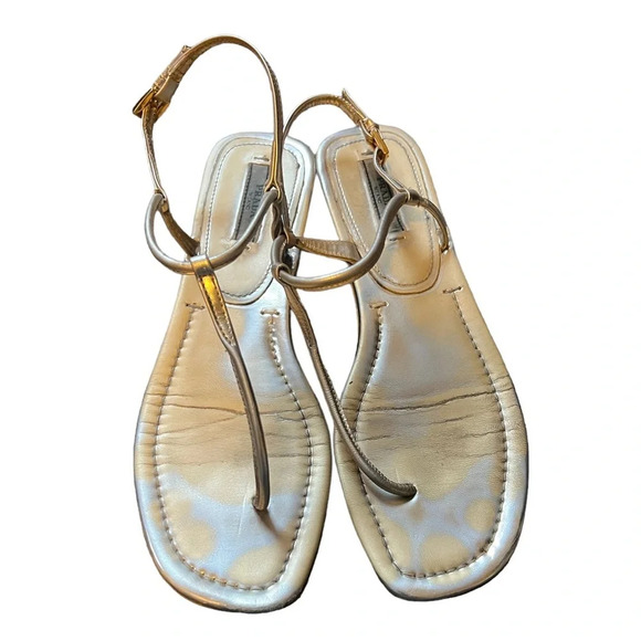Prada Metallic Thong Sandal, size 36.5 - Picture 1 of 8